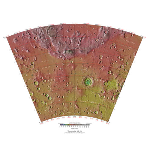 Maglia cartografica della Thaumasia (Immagine USGS (United States Geological Survey))