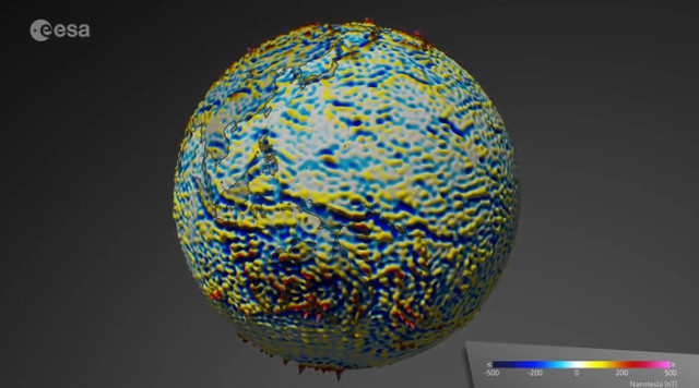 Modello del campo magnetico terrestre (Immagine ESA)
