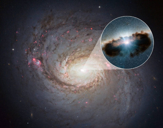 La galassia NGC 1068 e il suo nucleo galattico attivo (Immagine NASA/JPL-Caltech)