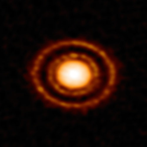 Il disco protoplanetario AS 209 (Immagine ALMA (ESO/NAOJ/NRAO)/ D. Fedele et al.)