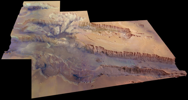 Le Valles Marineris (Immagine ESA/DLR/FU Berlin (G. Neukum), CC BY-SA 3.0 IGO)