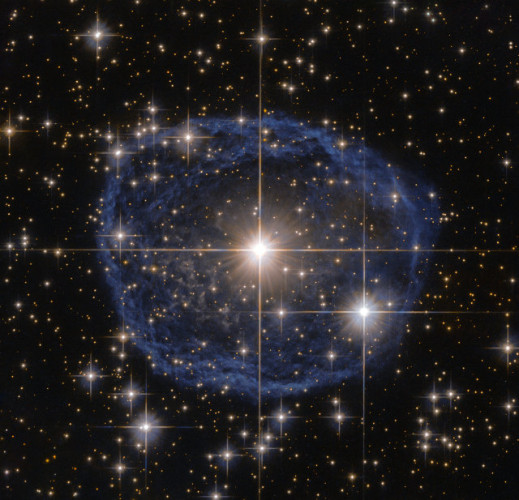 La stella WR 31a e la nebulosa che la circonda (Immagine ESA/Hubble & NASA. Acknowledgement: Judy Schmidt)