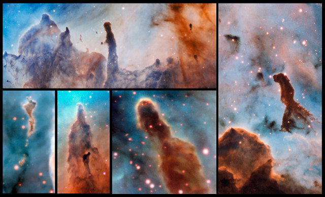 Vari pilastri della Nebulosa Carena (Immagine ESO/A. McLeod)
