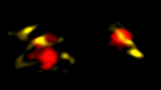 Due galassie polverose individuate da ALMA (B. Saxton NRAO/AUI/NSF, ALMA (ESO/NAOJ/NRAO), ALPINE team)