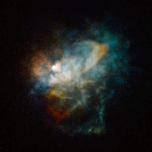 La nebulosa che circonda VY Canis Majoris vista da Hubble (Immagine NASA, ESA, and R. Humphreys (University of Minnesota), and J. Olmsted (STScI))