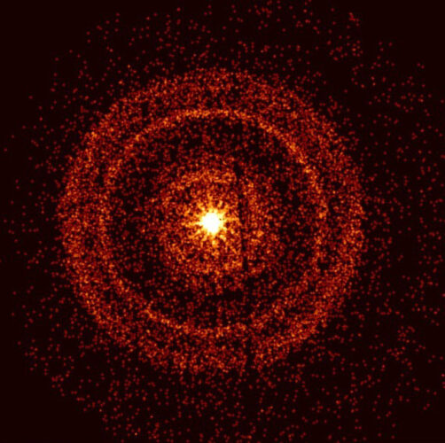 Il lampo gamma GRB221009A visto da Swift (Immagine NASA/Swift/A. Beardmore (University of Leicester)