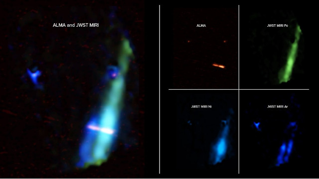 Il sistema WL20S in una combinazione di osservazioni di ALMA e Webb