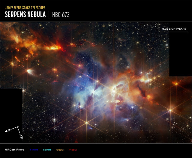 La Nebulosa Serpente osservata dal telescopio spaziale James Webb