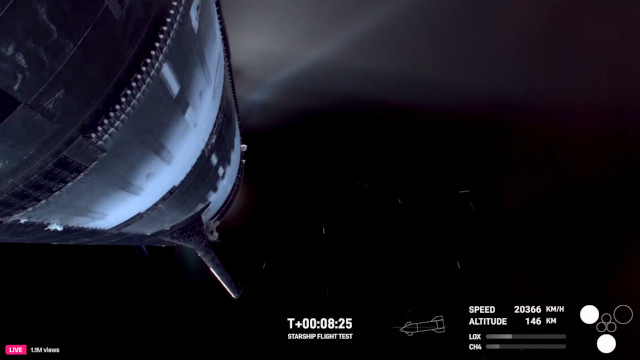 Starship 34 perde il controllo con due soli motori accesi (Immagine cortesia SpaceX)