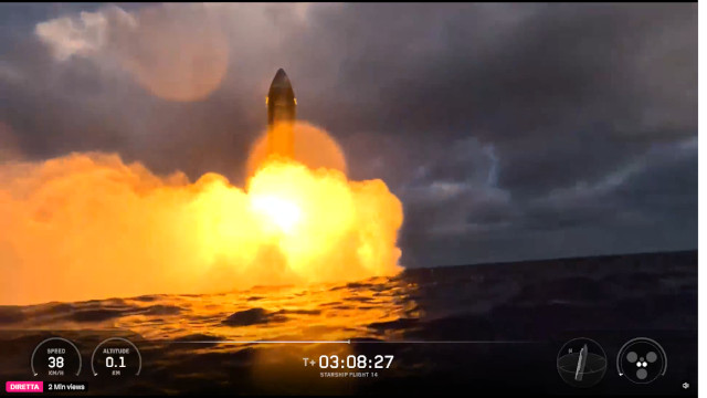 L'ammaraggio della Starship 41 (Immagine cortesia SpaceX)